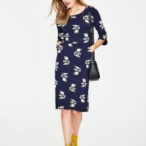 Floral Navy and White Dress 6L